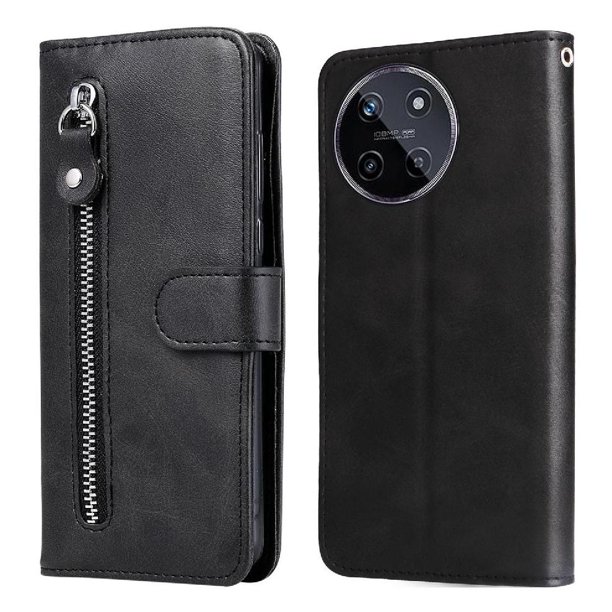 Funda con Cremallera para Realme 11 4G, Carcasa Cartera de Cuero PU con Soporte y Tarjetero