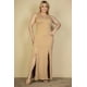thumbnail image 2 of Vestido Largo Con Escote Pronunciado Y Abertura En El Muslo Talla Grande, 2 of 5