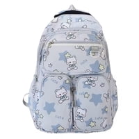 El Edén - Mochila Urbana, Bolso Escolar, Juvenil, Diseño Gatos Kawaii Color Gris