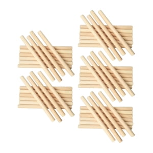 Magideal - 50 Piezas Varillas Para Clavijas Palos De Madera Dura Sin Terminar Palos De Artesanía De Madera Para Proyectos De Artes Artesanales De Construcción 10Cm