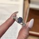 thumbnail image 2 of Anillos de Moissanita Azul Real de 2 Quilates para Mujer Color D Claridad VVS1 Anillo de Compromiso de Moissanita Anillos de Promesa de Plata Esterlina 925 para Ella Talla 5-9, 2 of 9