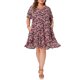 thumbnail image 2 of Vestido de verano de talla grande para mujer Agnes Orinda, floral, cuello en V, manga corta, para vacaciones en la playa, vestido midi de verano con bolsillos, 2X, negro, 2 of 6