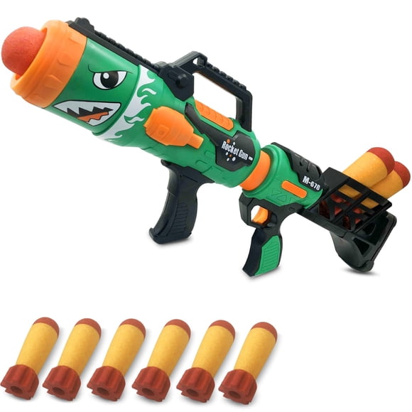 Pistola bláster Toy Air Power, lanzacohetes con 6 cohetes