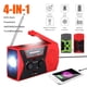thumbnail image 1 of Radio meteorológica solar, radio FM/AM de emergencia autoalimentada con manivela, lámpara de mesa, linterna LED con batería recargable de 2000 mAh y mosquetón para el hogar y exteriores., 1 of 7