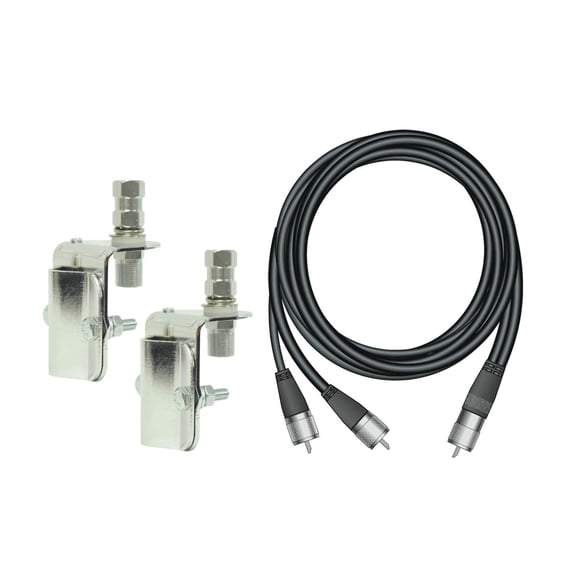 Soporte de espejo para radio CB FireTik MK64A9A con cable coaxial de 2 x 5,5 m
