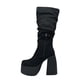 thumbnail image 3 of Bota para mujer estilo corrugado y platadorma alta Negro, 3 of 5