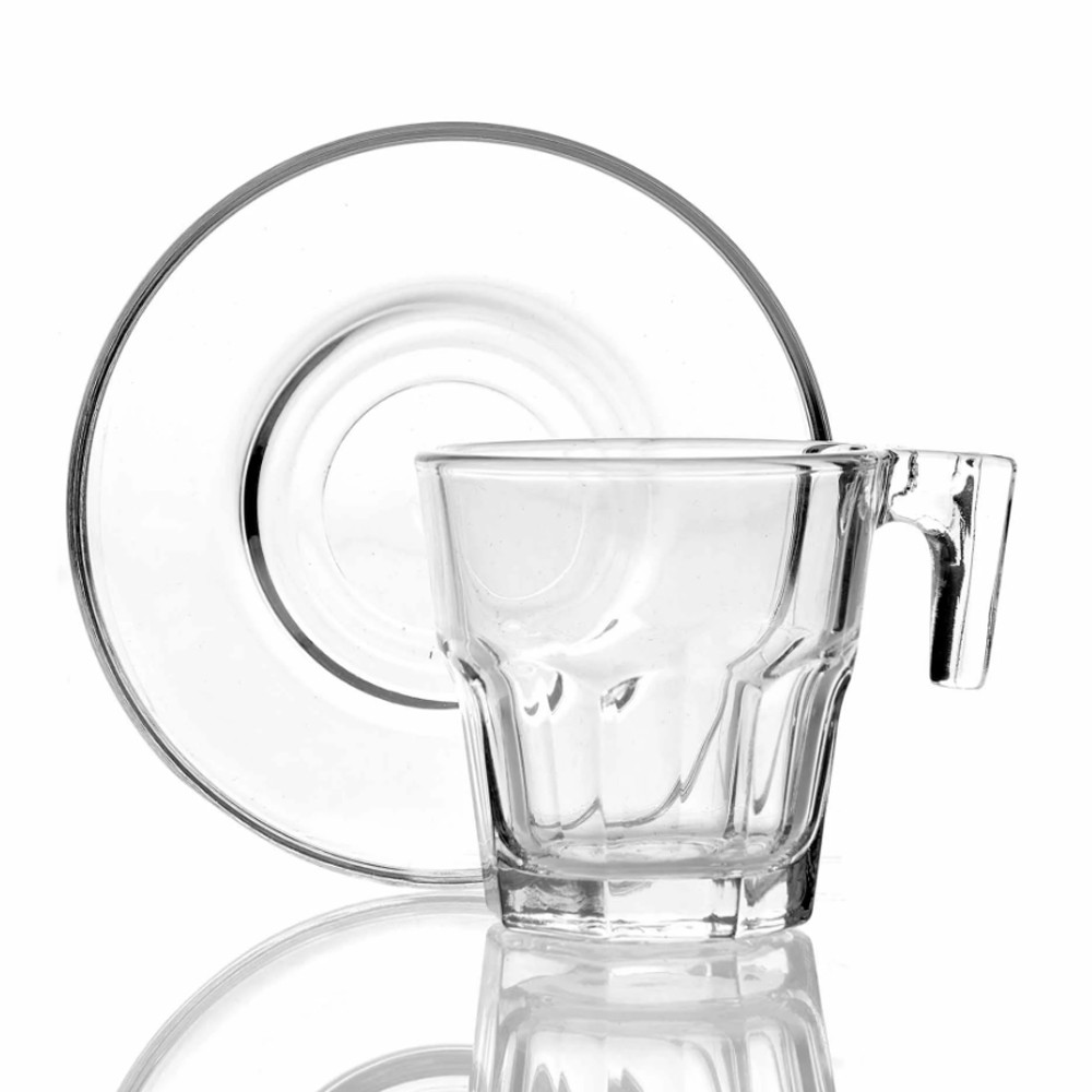 Pasabahce - Set Taza De Cafe Con Platillo 70 Cc Línea Casablanca