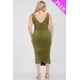 thumbnail image 5 of Saronite Vestido Midi Ajustado sin Mangas, Elástico, Fruncido y con Escote Cuadrado, Color Rama de Olivo (Talla Grande para Mujer), 5 of 5