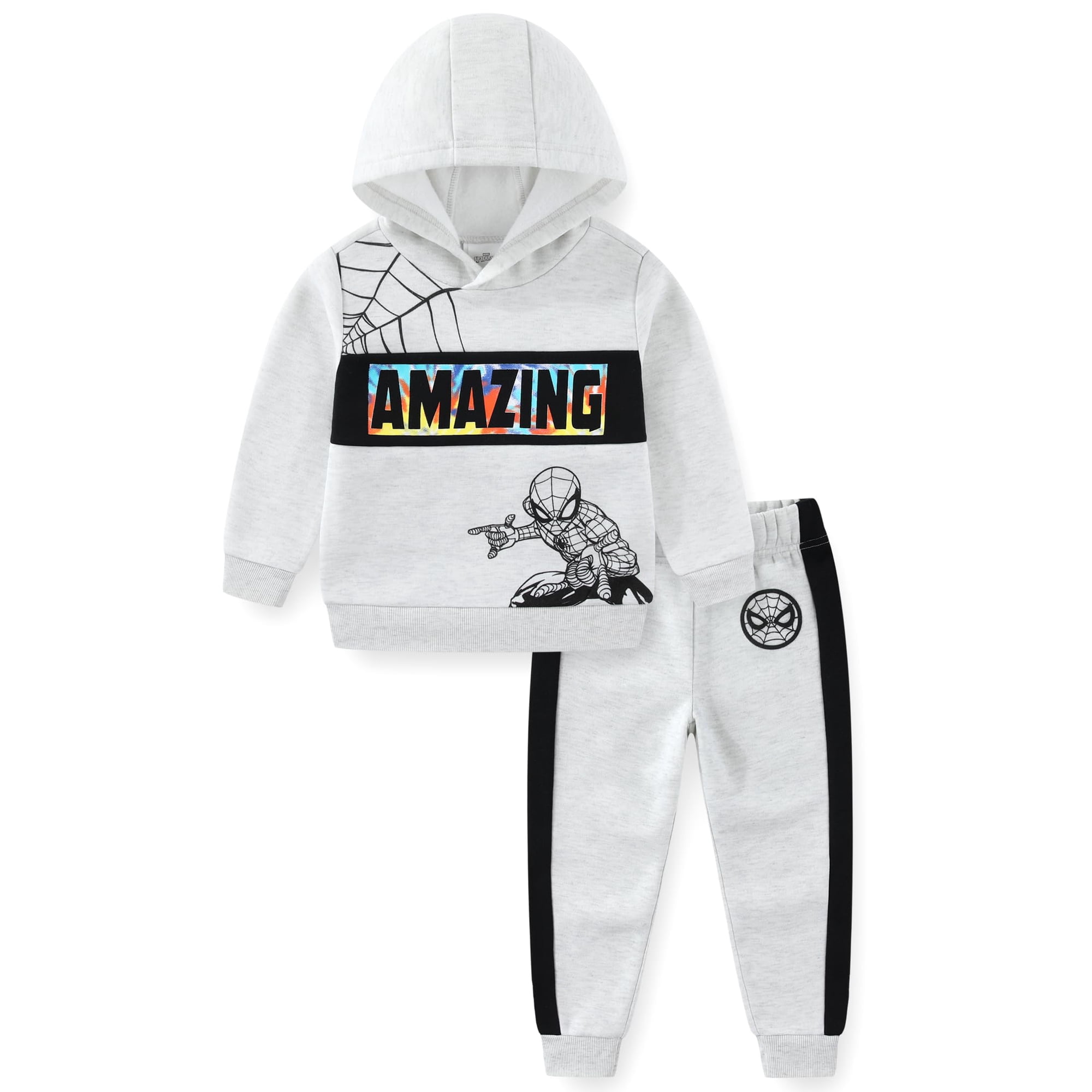 Conjunto Para Niños De Sudadera Con Capucha Y Pantalones Marvel Spider-man Gris