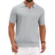 thumbnail image 1 of INSPIRE CHIC Regreso a Clases Polo de Punto Texturizado para Hombre Cuello en V Manga Corta Polo de Golf Talla S Gris Claro, 1 of 6