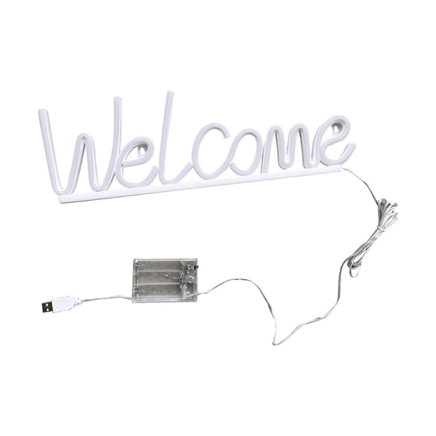 Bienvenido Letreros de neón Letreros LED Telón de fondo Mesa Decorativa Decoración de pared Lámpara de iluminación Luz nocturna Letrero de luz de neón , Rosado