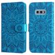 thumbnail image 1 of Funda tipo cartera FOXDOCK para Samsung Galaxy S10E , diseño girasol en relieve, cuero PU, cierre magnético, soporte y tarjetero, 1 of 5