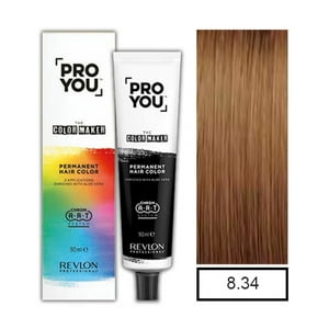 Revlon - Tintura 8.34 Pro You Rubio Claro Dorado Cobrizo 90Ml Mas Oxidante