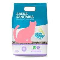 Arena Sanitaria Para Gato Aglutinante Con Aroma A Lavanda Bolsa 10 Kg Stay Happy