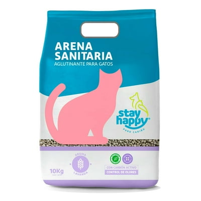 Arena Sanitaria Para Gato Aglutinante Con Aroma A Lavanda Bolsa 10 Kg Stay Happy