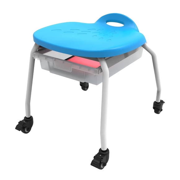 Banco apilable para aula Luxor MBS-Stool-1 con ruedas y almacenamiento