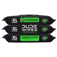 Flushable Wipes Dude, Paquete De 3, 144 Toallitas Herbal Relief Para Adultos
