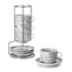 thumbnail image 1 of MALACASA Juego de 4 Tazas de Espresso de 4 oz de Porcelana con Platillos y Soporte Metálico, Apilables, Tazas para Cappuccino, Set Gris Mármol para Bebidas de Café, Latte y Té, 1 of 9