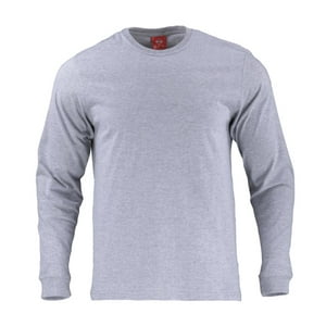 T-World - Polera 100% Algodón Manga Larga Hombre Gris