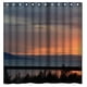 thumbnail image 1 of Cortina de ducha con diseño de atardecer en la cabaña, juego de cortinas de baño con ganchos, tamaño 36 x 72 pulgadas, 1 of 3