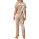 thumbnail image 3 of INSPIRE CHIC Conjunto de Pijama de Satén para Mujer de Manga Corta con Botones, Detalle de Ribete y Cintura Elástica, Conjunto de Descanso S Champán, 3 of 6