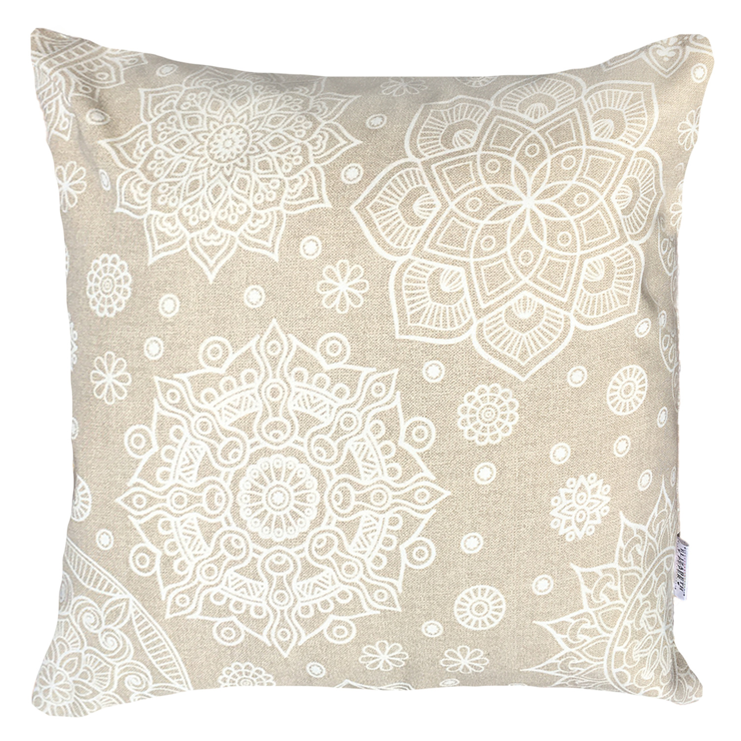 Elizabeth Peper - Funda Cojin Decorativo Diseño Mandalas Crema 45X45