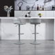 thumbnail image 2 of Bar Stools Set of 2 – Modern PU Leather Counter Height Barstools with Back, Height Adjustable Swivel Kitchen Island Chairs, Armless, Large Base-Gray, 2 of 3