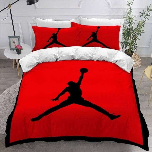 Basketball Air Jordan Logo Starry Sky Quilt Duvet Cover Set Super 3-Piece Bedding Set