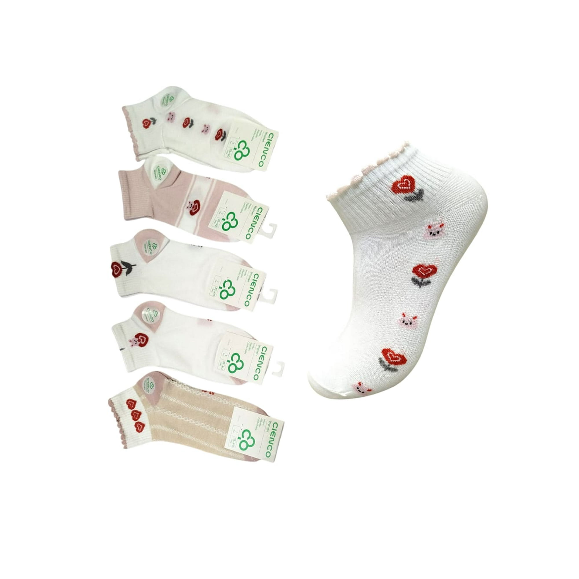 Genérico - Calcetines Cortos De Mujer Delgados Con Diseño Osos Pack 12