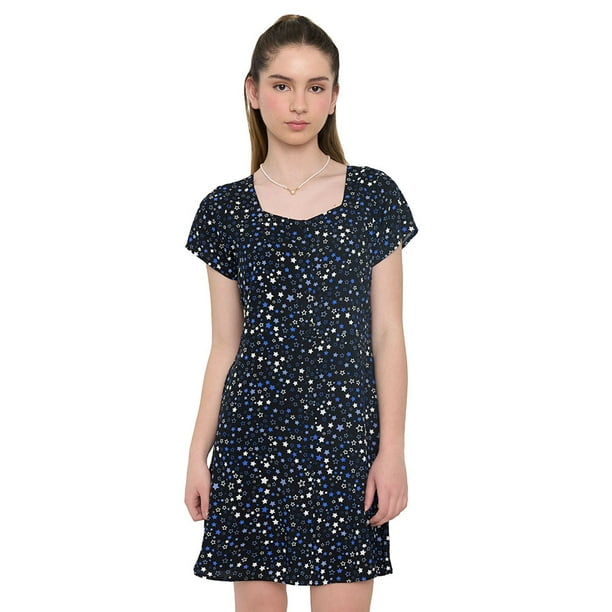 Vestido Niña Teen Viscosa Navy Corona