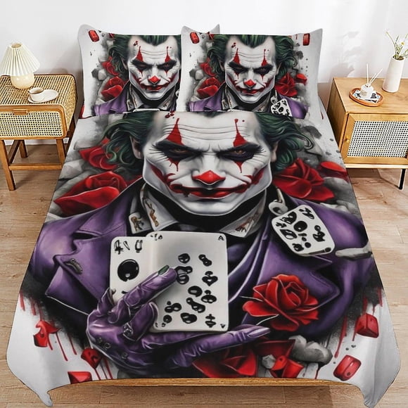 Juego De Ropa De Cama Joker Funda De Cama Linda Estampado 3d De Dibujos Animados De Anime Ligero Para Decoración De Habitaciones 1 Funda Nórdica Y 2 Almohadas Para Niños Y Niñas 8670