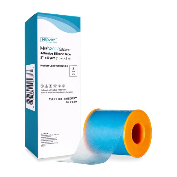 Cinta de silicona MedVance de 5 cm de ancho, suave con perforaciones, paquete de 3