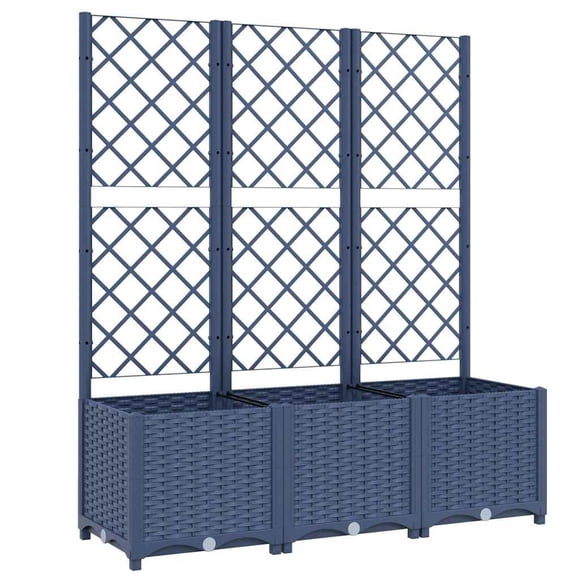 Jardinera VidaXL de polipropileno gris oscuro con enrejado