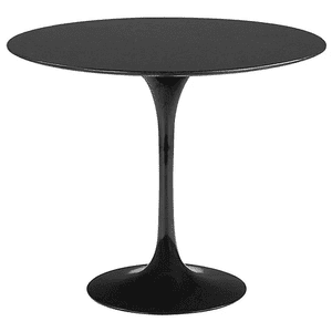Habita2 Chile - Mesa Redonda Moderna De Comedor Tulip 100Cm Con Base Metalica - Negro