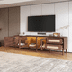 thumbnail image 1 of 70 inch TV Stand for TVs up to 80", Entertainment Center with App Controlled LED Lights, 2 Drawers & Glass Door Storage, Modern Media Console for Living Room, 1 of 3