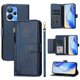 thumbnail image 4 of Funda tipo cartera para Realme 10 5G con bolsillo con cremallera, tarjetero, soporte, correa para la muñeca y tapa de cuero azul, 4 of 5