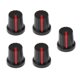 thumbnail image 2 of 5 Uds Perilla De Pedal De Efecto De Guitarra Perillas De Control De Amplificador Negro + Rojo, 2 of 5