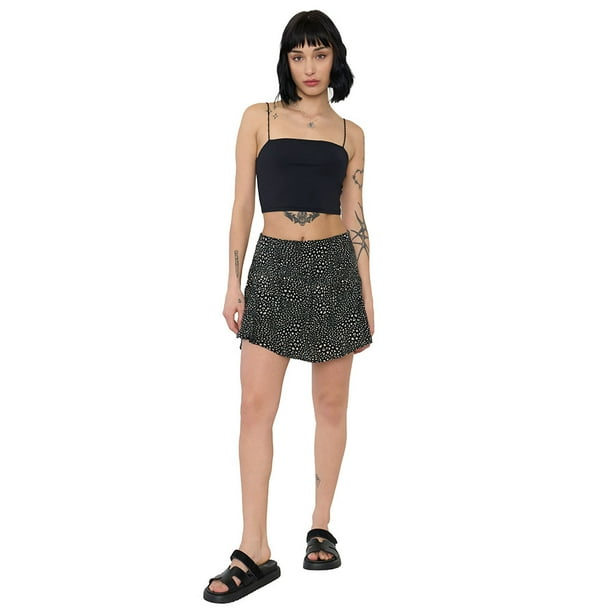 Short Mujer Falda Negro Animal Corona