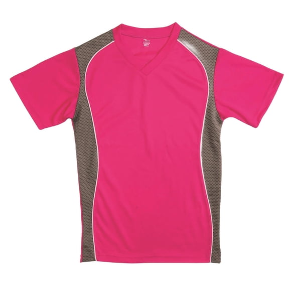 Jersey Martin Sports con cuello en V fucsia y panel lateral de granito