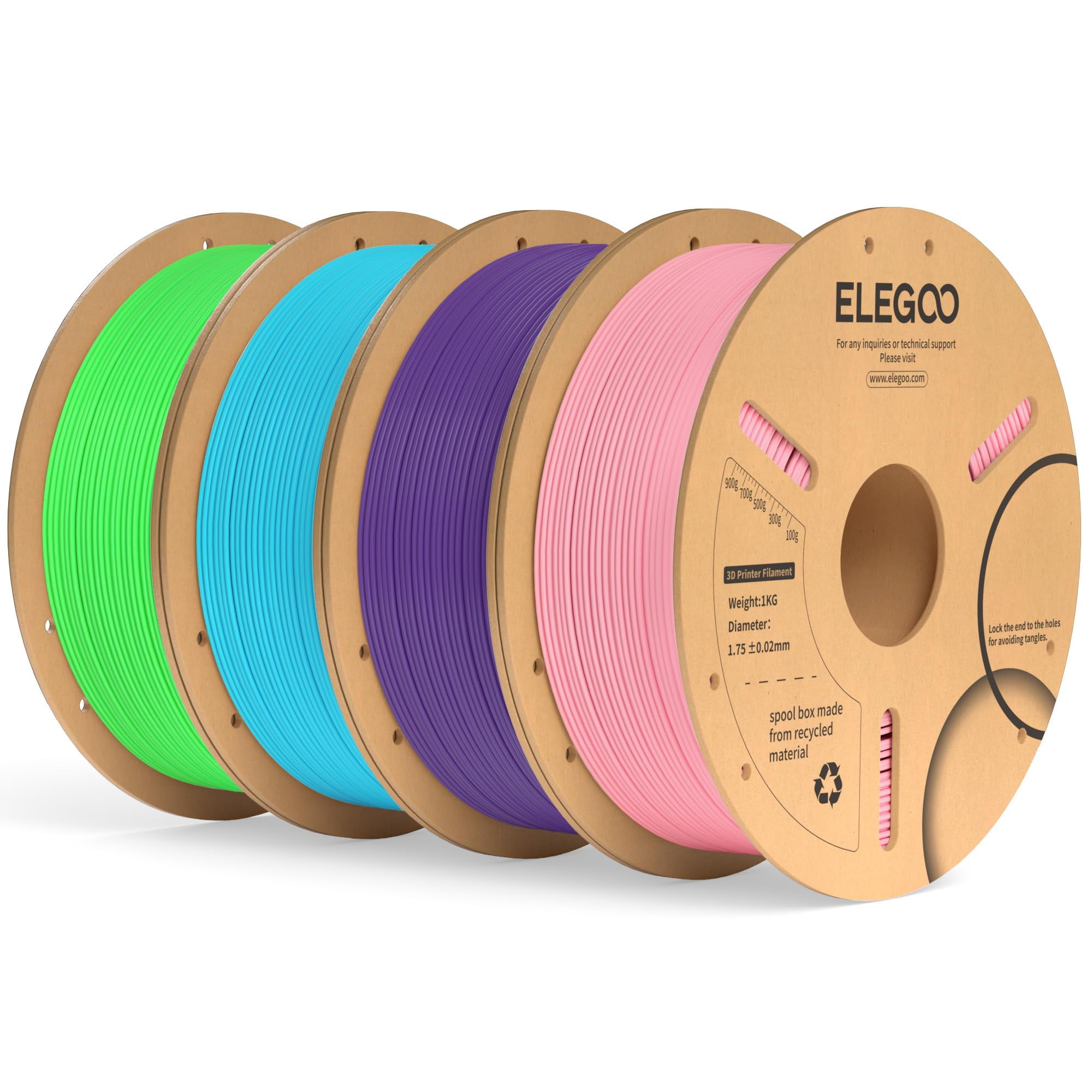 Paquete De Filamento Para Impresora 3d Elegoo Pla Plus De 1,75 Mm Y 4 Kg