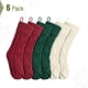 thumbnail image 2 of Calcetines navideños Mr. Pen, 6 unidades, 45 cm, tejidos con cable, rojo, crema y verde, 2 of 8