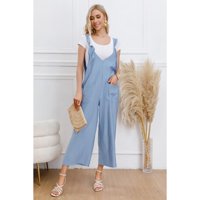 Likeshop - Enterito Mujer Jardinera Midi Primavera Verano Tirantes 3325