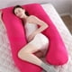 thumbnail image 2 of Almohada para embarazadas, almohada en forma de U desmontable y lavable, cojín grande, almohada de cintura, 2 of 5