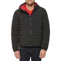 Chaqueta Tommy Hilfiger De Poliéster Elástico Con Capucha, Plegable, Negra