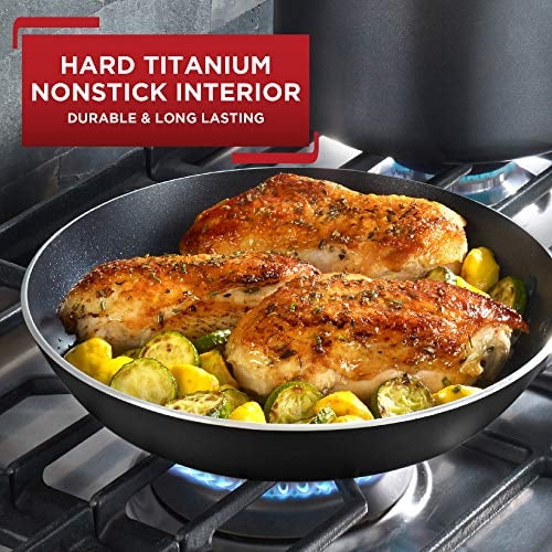 C51782 Progrado Titanio Titanio Nonstick Thermo spot Lavavajillas Safe Pfoa Con Base De Cocina Base De Inducción Saute Boacher Cooker Cooker 5 Cuartos Negro