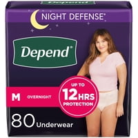 Ropa Interior Para Incontinencia Depend Night Defense Para Mujer, Talla M, 80 Unidades