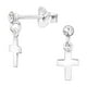 thumbnail image 1 of Aros Plata 925 Forma Cruz Con Cristal, 1 of 2