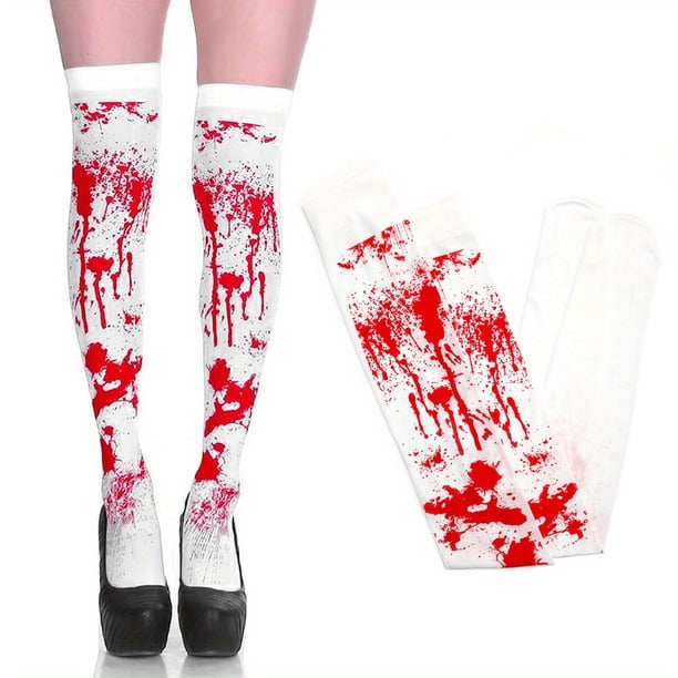1pair, Adult Halloween Horror Atmosphere Decorative Blood Gloves Blood Socks, Halloween Party Cos Blood Print Props, Halloween Decor, Halloween Supplies, Horror Decor, Cool Stuff