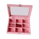 thumbnail image 4 of Bandeja De Joyería De Terciopelo Con Tapa Transparente Rosa, Caja De Almacenamiento Para Anillos Y Pendientes, 9 Rejillas, 4 of 5