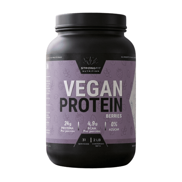Proteína Vegan Strongfit Nutrition Sabor Berries 2 lb